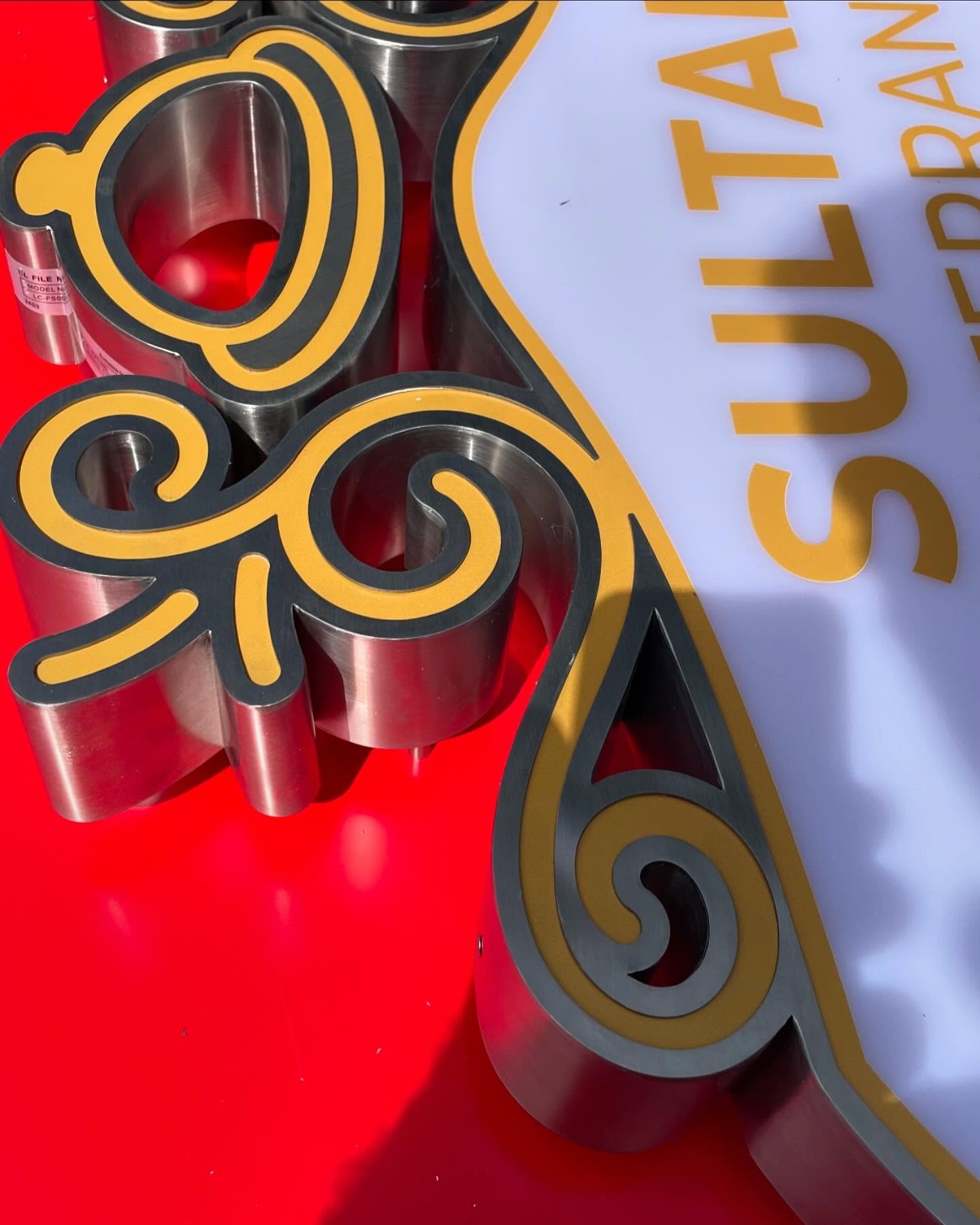 Close-up of custom 3D channel letters