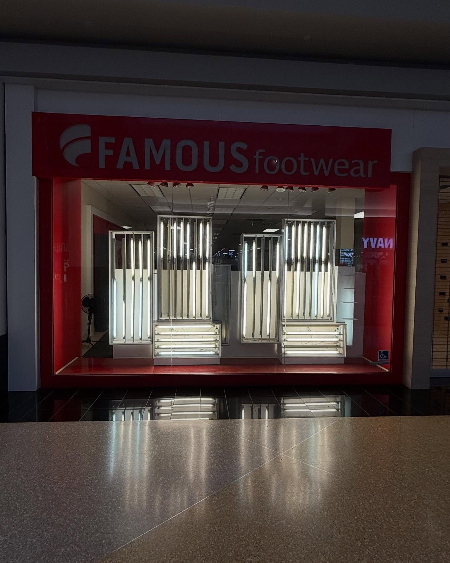 Famous Footwear storefront signage