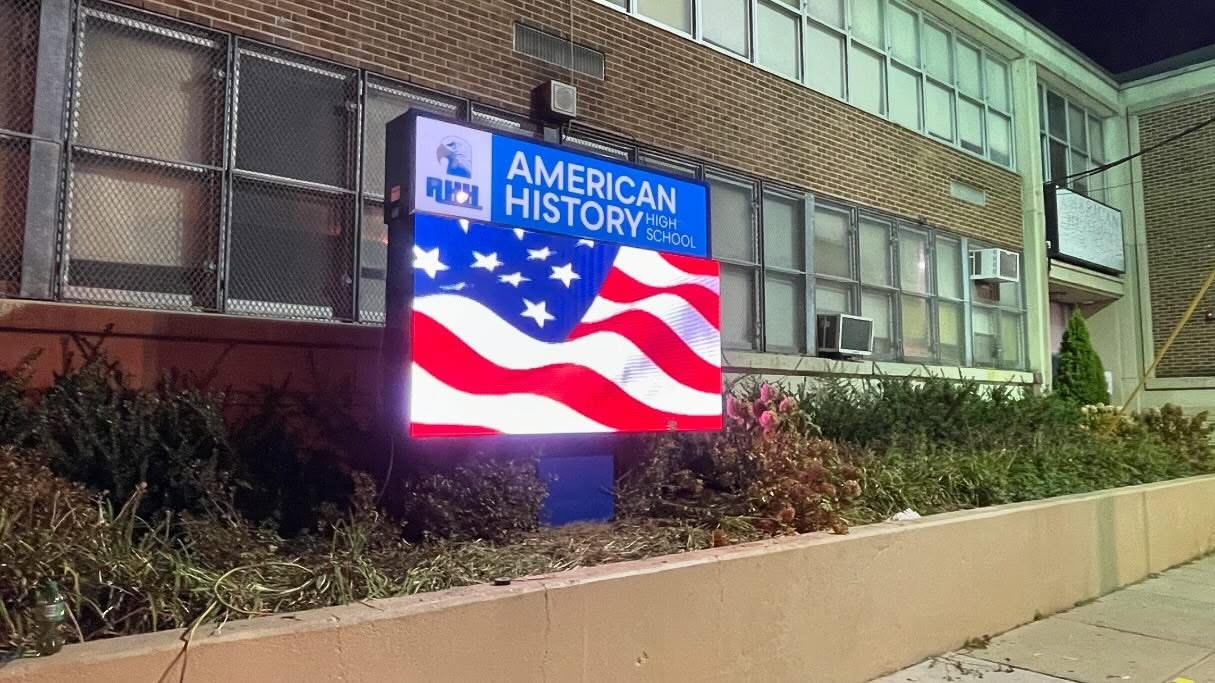 Outdoor LED message center installed by Power NYC