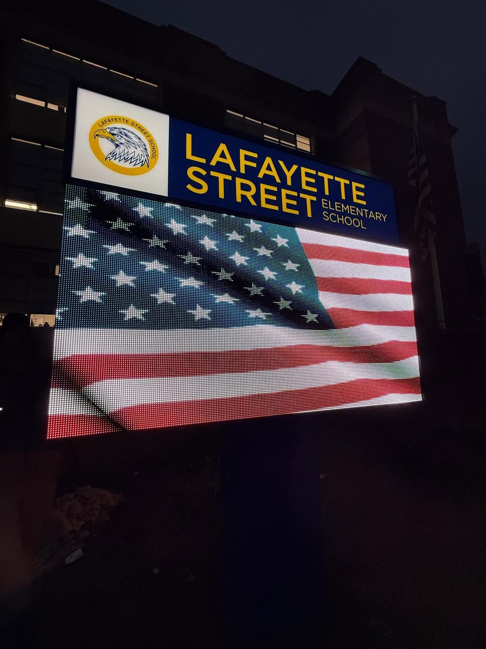 Outdoor LED display board installed by Power NYC